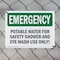 Signmission Potable Water For Safety Shower And Eye, 10 in W x Rectangle, Plastic OS-2PACK-EM-P-710-L-10407 - alternate 6